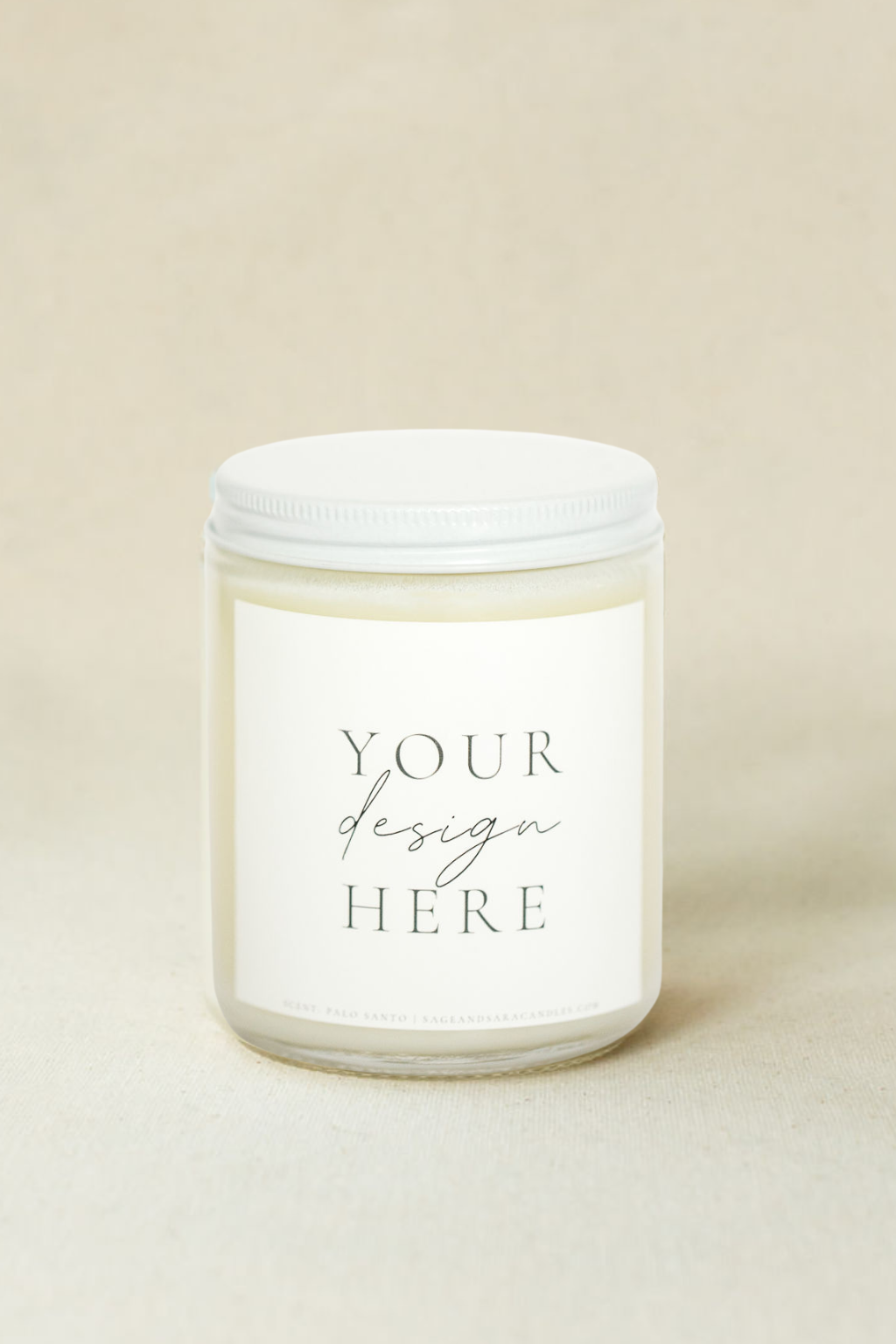 Scented candle with your own text - Re-use Collection – Label my